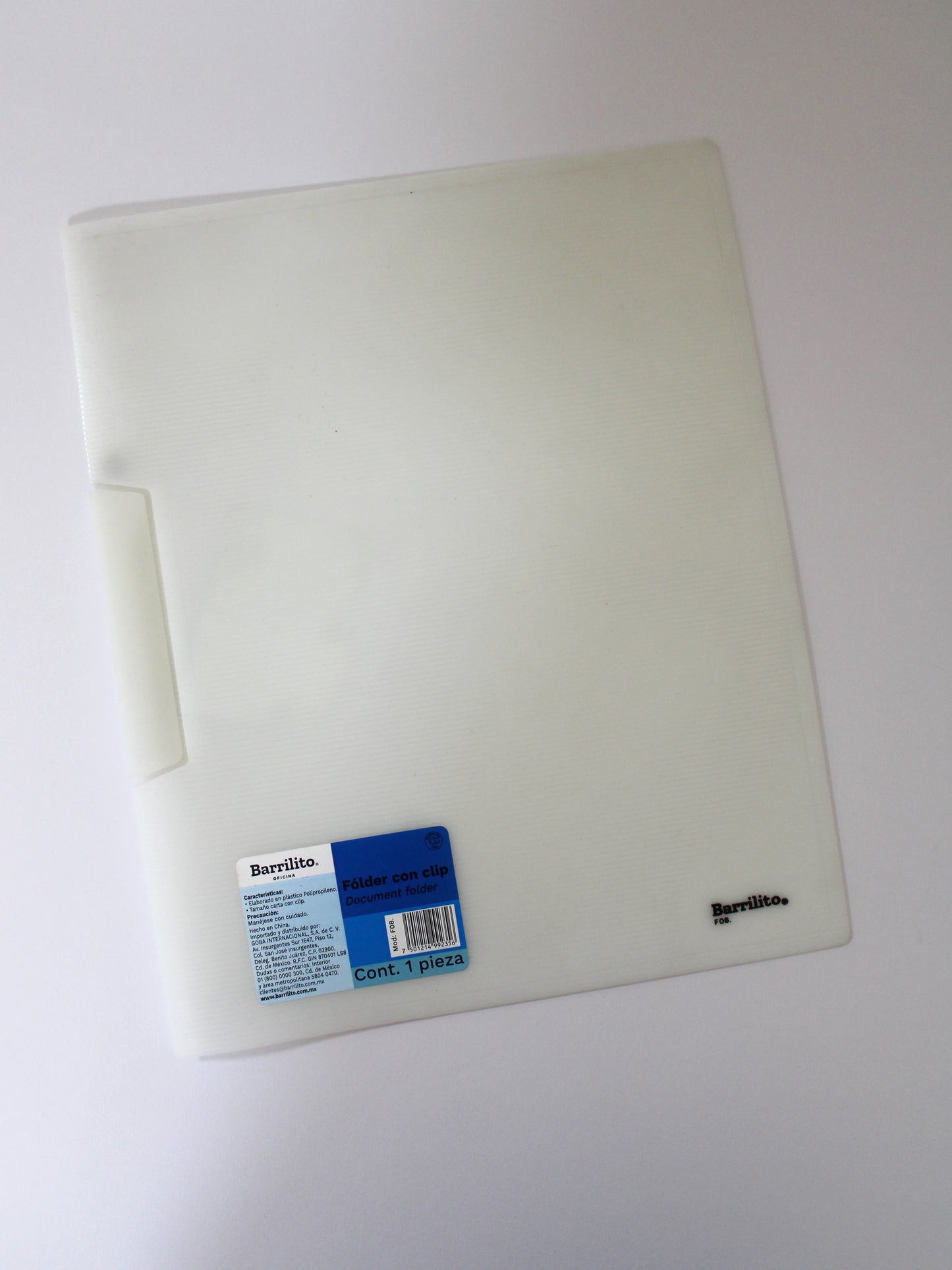 Folder duro con clip carta Barrilito F08