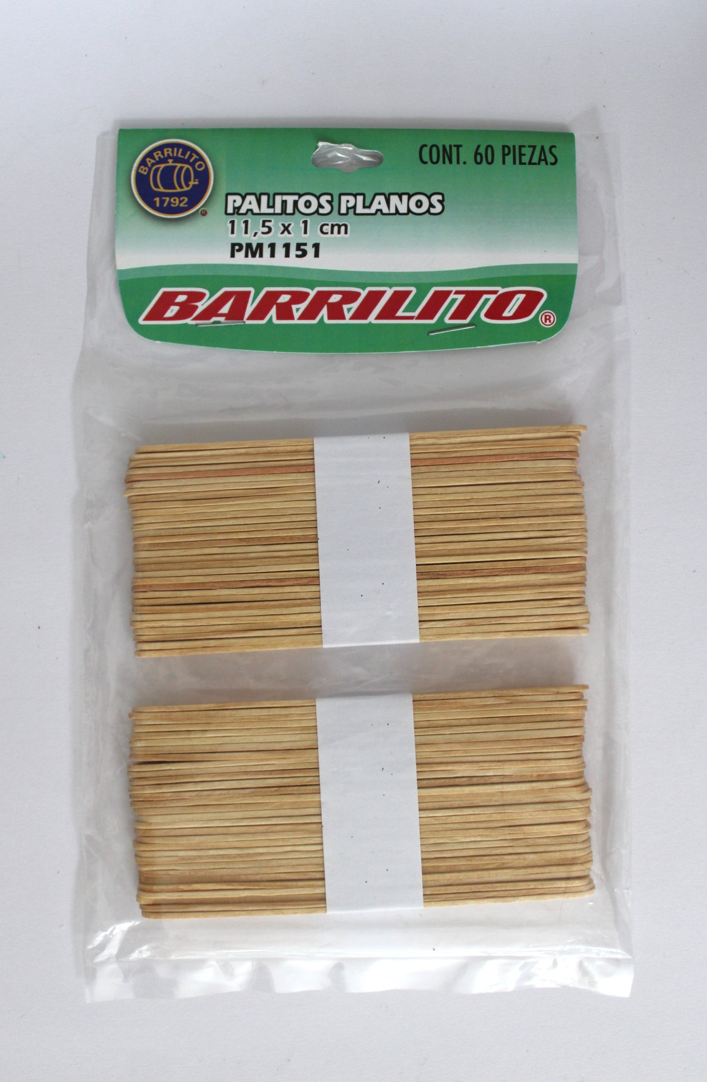 Palito Madera Barrilito Pm1151 Abatelengua delgado C/60