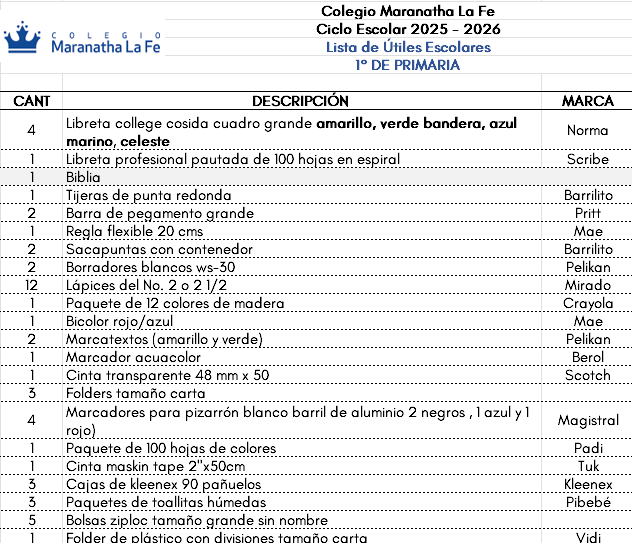 1° Primaria MLF