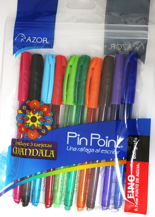 Plumas de colores c/10 AZOR