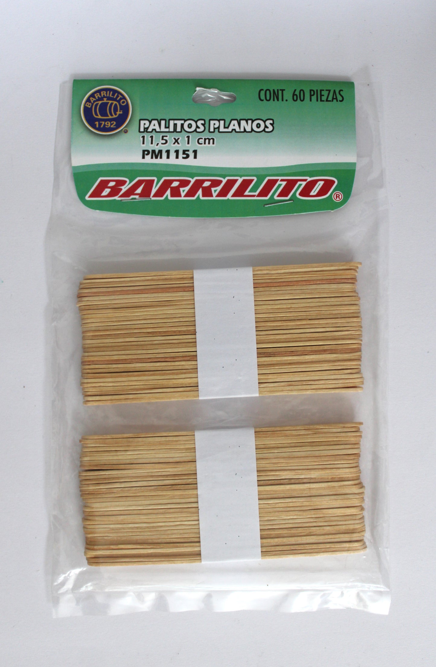 Palito Madera Barrilito Pm1151 Abatelengua delgado C/60