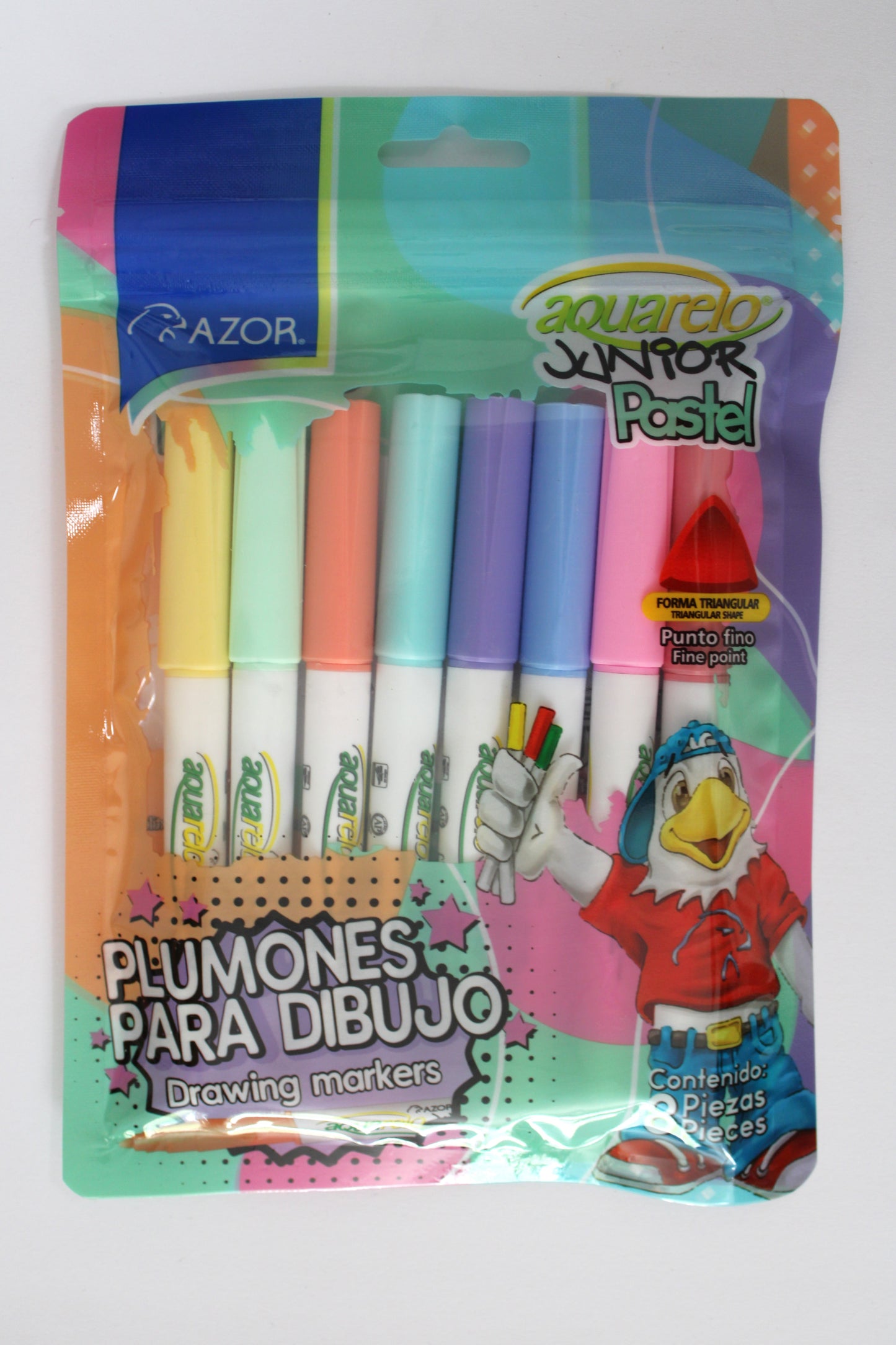 Pincelin colores pasteles Acuarelo JR C/8 AZOR