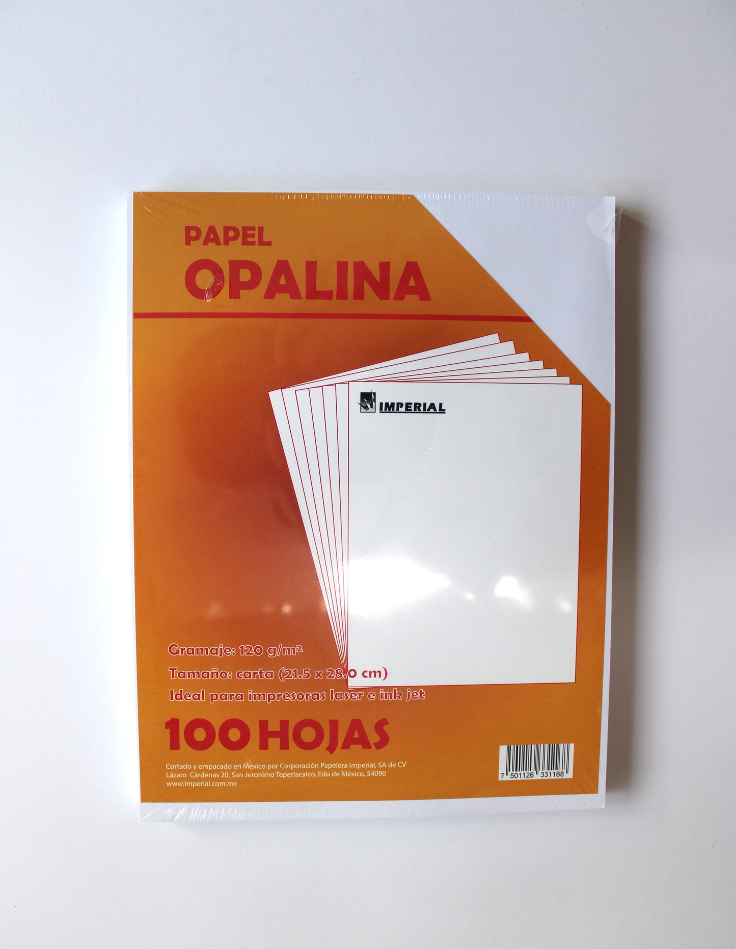 Hoja opalina 120gr blanca c/100